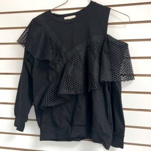 Fashion style pullover black top